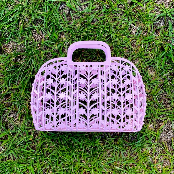 RELISTED Pink Jelly Purse Retro Tote - Picture 2 of 5